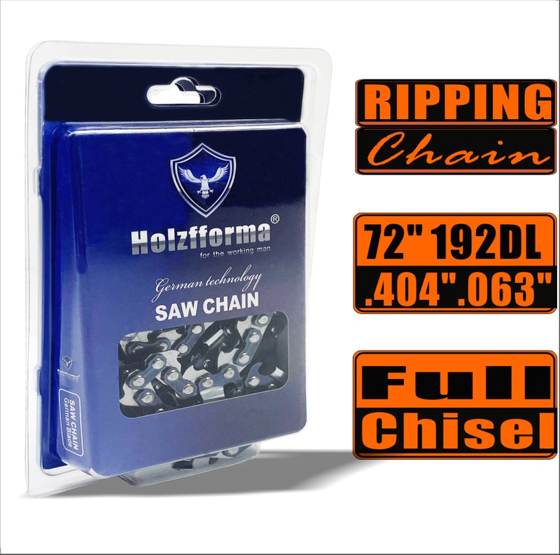 Полное зубило для рыхлых цепей Holzfforma® .404'' .063'' 72 дюйма 192DL цепи для Бензопилы Высококачественные немецкие лезвия и звенья