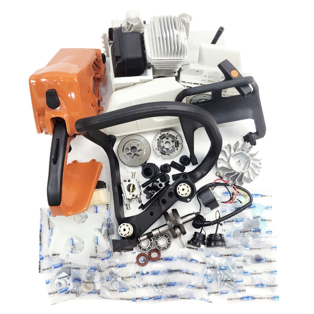 Полный комплект запасных частей Farmertec для Holzfforma G255 STIHL MS250 025 MS230 023 MS210 021 Двигатель бензопилы Картер двигателя Карбюратор Топливный бак Цилиндр Поршень Катушка зажигания
