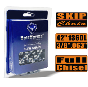 Holzfforma® Skip Chain Full Chisel .3/8'' .063'' 42inch 136DL цепи для Бензопилы Высококачественные немецкие лезвия и звенья